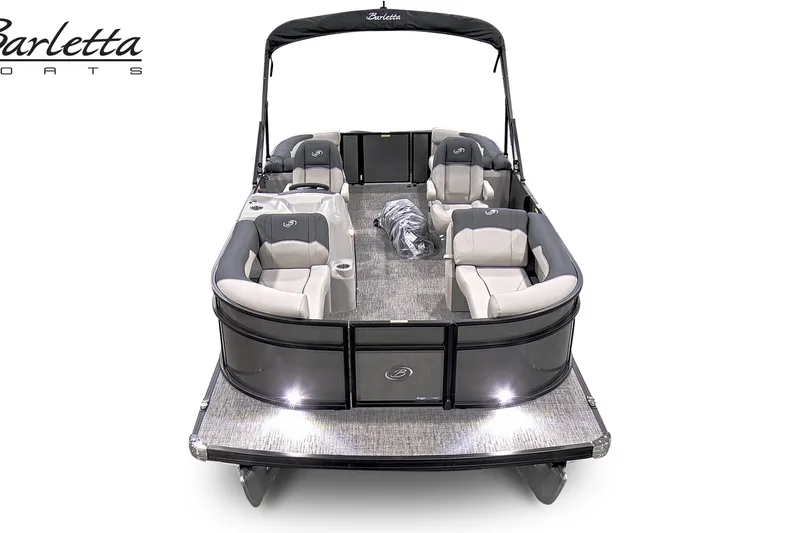 Slide: The Image of 2026 Barletta Sanza S22QC pontoon boat with luxurious seating and sleek design. - 10