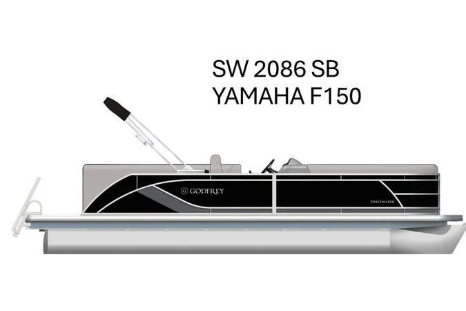 The Image of 2026 Godfrey Sweetwater 2086 SB Sport Tube pontoon boat with Yamaha F150 engine. - 1