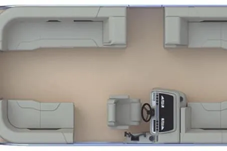 Slide: The Image of 2026 Godfrey Sweetwater 2086 SB Sport Tube boat interior layout, featuring spacious seating and helm. - 2