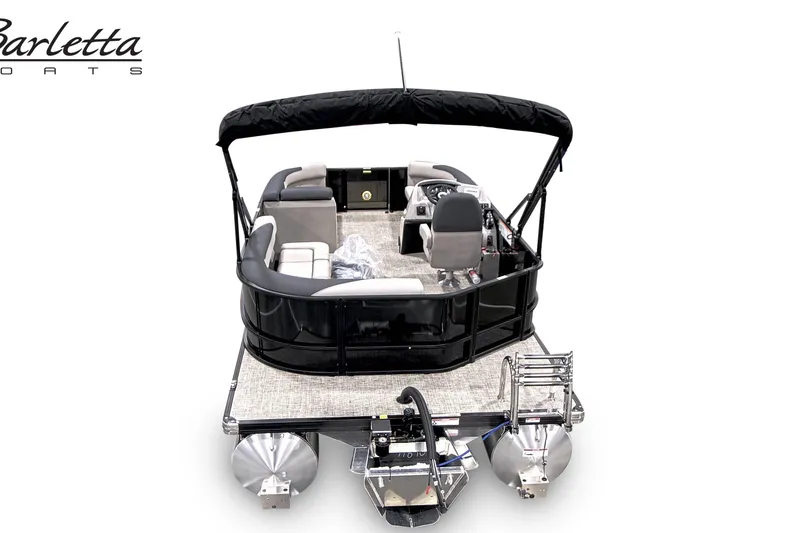 Slide: The Image of 2026 Barletta Sanza S20L pontoon boat with sleek design and spacious seating. - 6