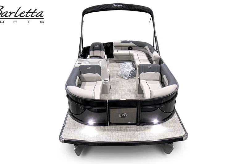 Slide: The Image of 2026 Barletta Sanza S20L pontoon boat with luxurious seating and sleek design. - 9