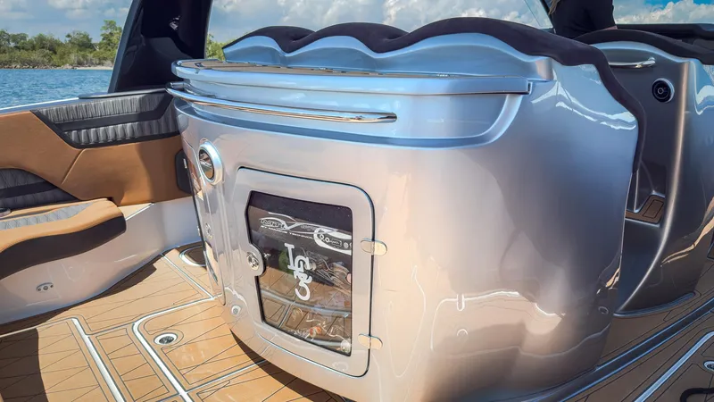 Slide: The Image of Luxurious interior of 2022 MTI V50 boat with sleek design and modern amenities. - 30