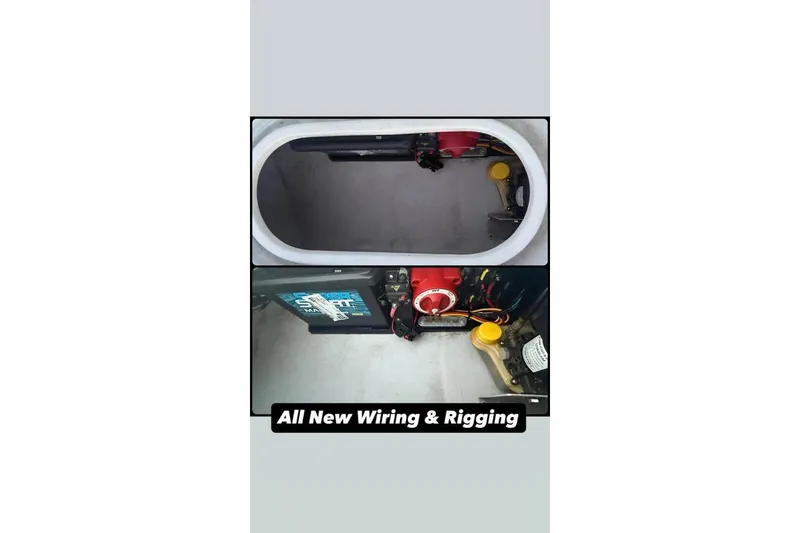 Slide: The Image of Pro Sports 16 boat wiring and rigging, 2001 model, featuring new electrical setup. - 13
