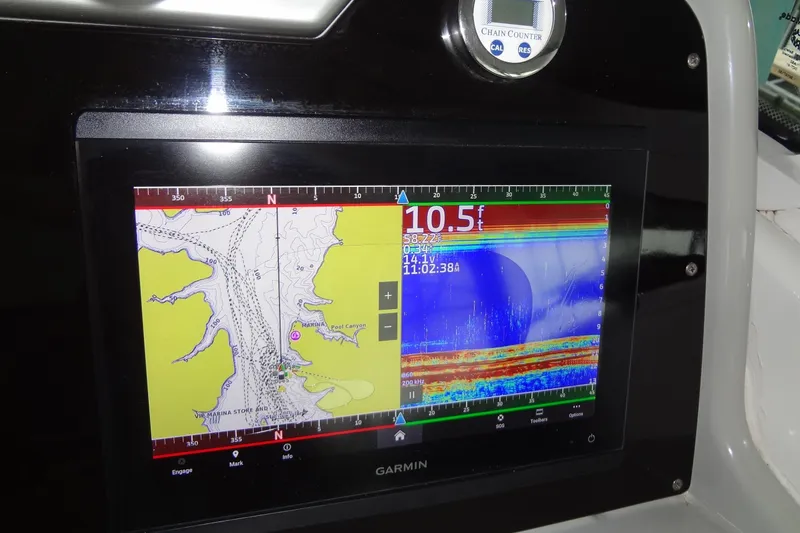 Slide: The Image of Interior of 2010 Formula 45 Yacht with granite countertop and stainless steel railing. - 36