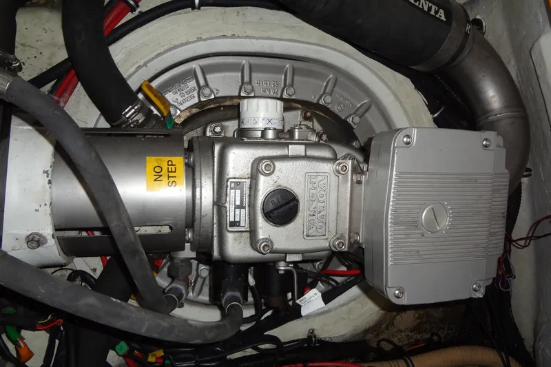 Slide: The Image of Interior of 2010 Formula 45 Yacht with TV, cabinets, and leather seating. - 64