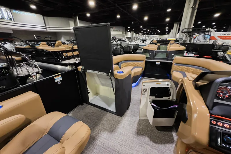 Slide: The Image of 2026 Godfrey Monaco 235 Ultra Lounge interior with luxurious seating and modern amenities. - 12