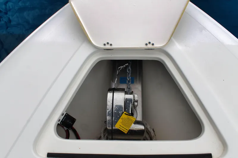 Slide: The Image of Anchor compartment of 2024 ShearWater 270 SS Open Carolina boat. - 26
