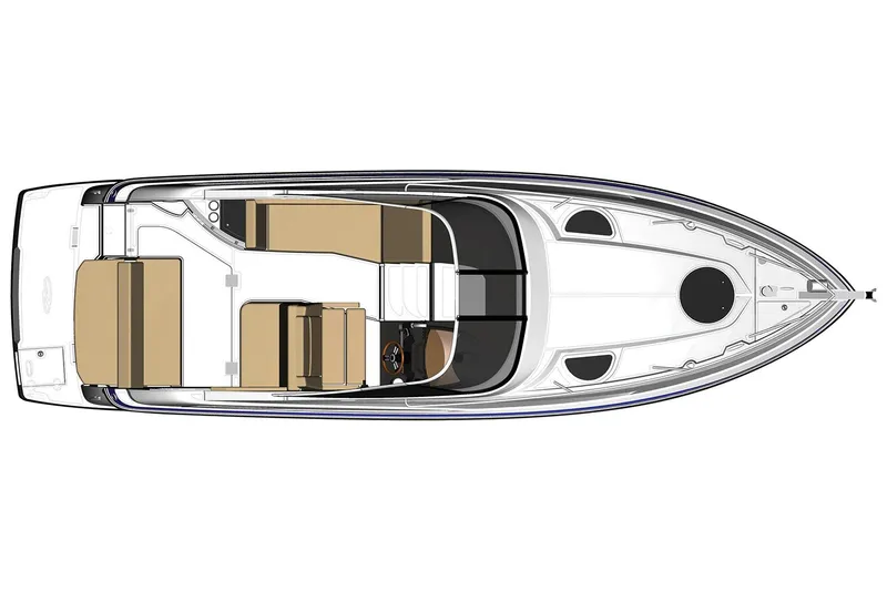 Slide: The Image of Manufacturer Provided Image: Top view of 2017 Regal 28 Express boat layout. - 14