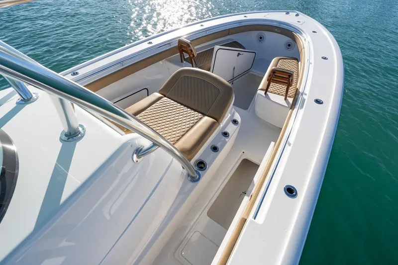 Slide: The Image of 2022 Valhalla Boatworks V-37 with luxurious seating on calm water. - 40