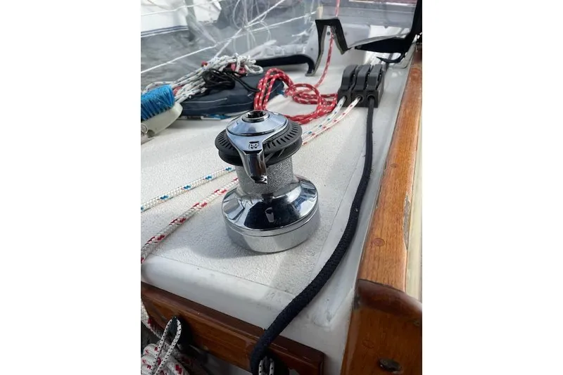 Slide: The Image of Sailboat deck with winch and ropes, Caliber 38, 1988 model. - 19