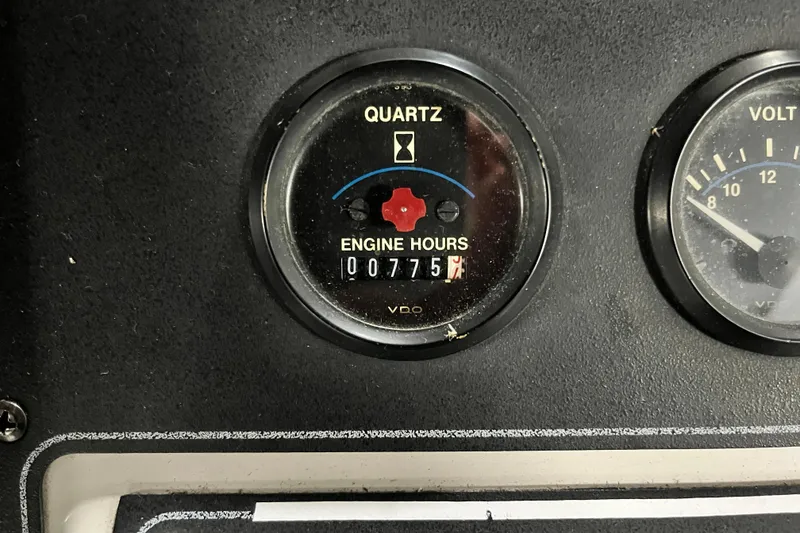 Slide: The Image of Engine hour meter showing 775 hours on 1995 Carver 325 Aft Cabin Motor Yacht. - 10
