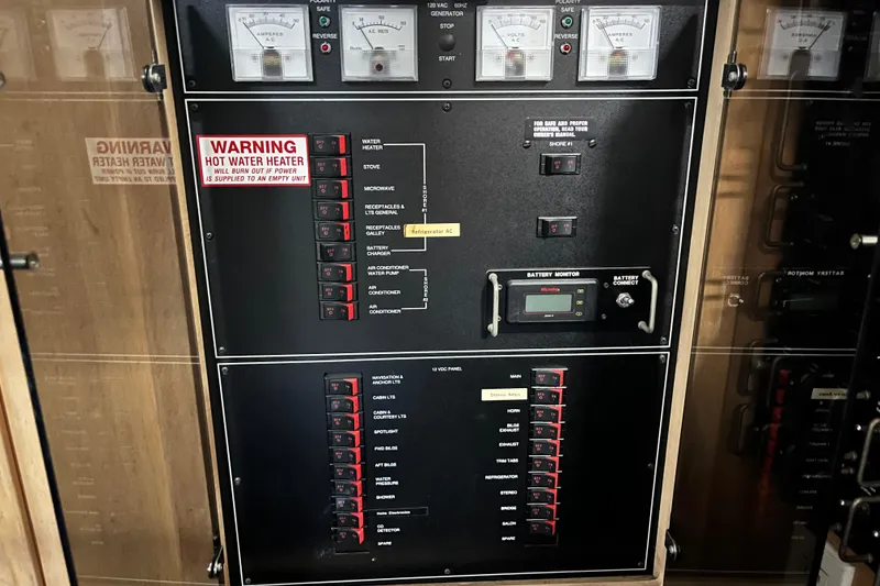 Slide: The Image of Electrical control panel on a 1995 Carver 325 Aft Cabin Motor Yacht. - 18