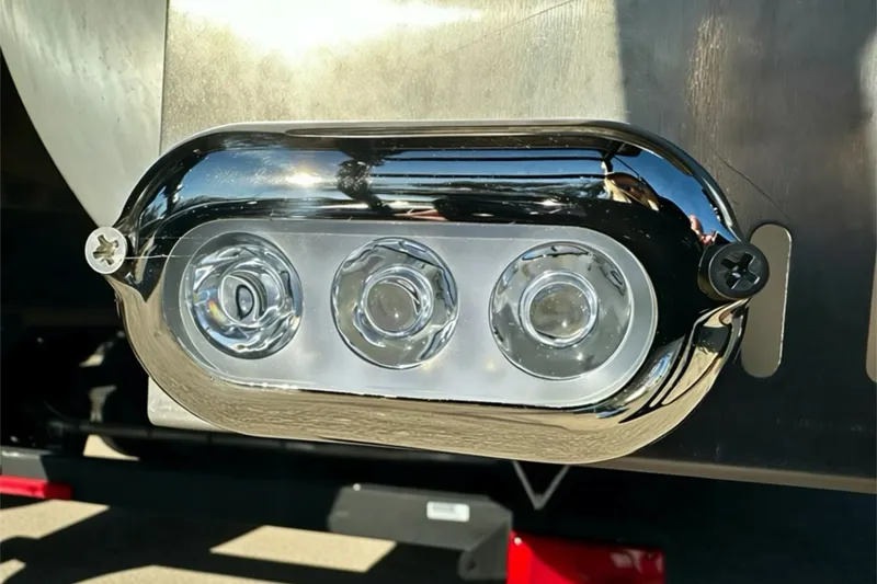 Slide: The Image of Close-up of 2026 Sweetwater 2286 QS boat light fixture with chrome finish. - 40