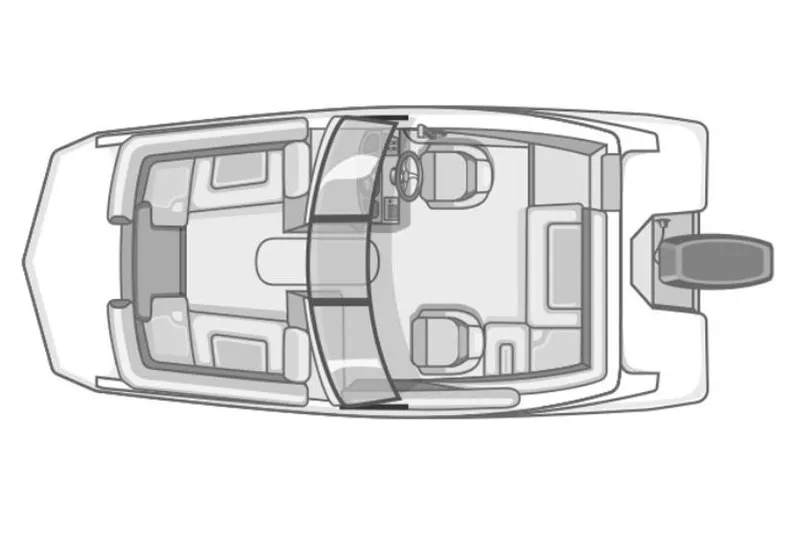Slide: The Image of Manufacturer Provided Image: Top view diagram of 2025 Starcraft SVX 190 OB boat layout. - 2
