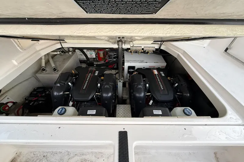 Slide: The Image of Engine compartment of 2012 Regal 35 Sport Coupe with Volvo Penta engines. - 29