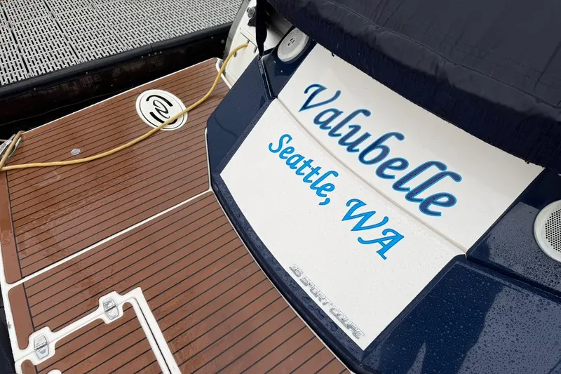 Slide: The Image of 2012 Regal 35 Sport Coupe boat named "Valubelle" docked in Seattle, WA. - 31