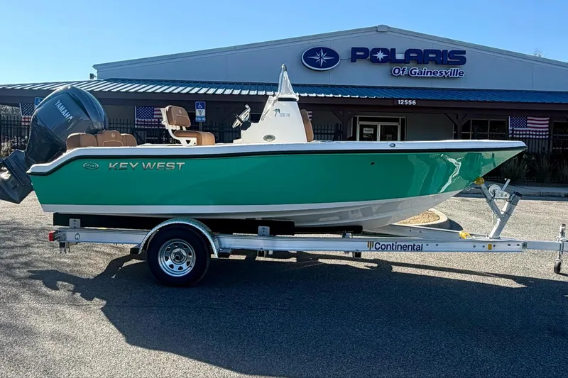 Slide: The Image of 2026 Key West 189 FS boat on trailer at Polaris of Gainesville dealership. - 4