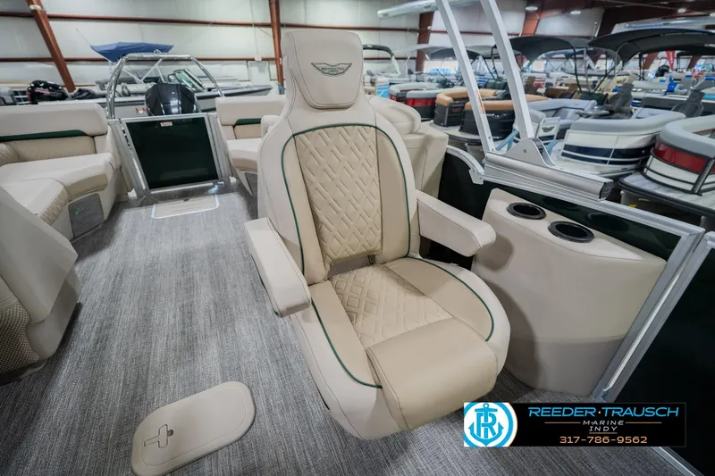 Slide: The Image of 2026 Bennington 24 MFB boat interior with luxurious seating and modern design. - 29