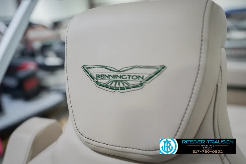 Slide: The Image of Close-up of 2026 Bennington 24 MFB boat seat with embroidered logo. - 40