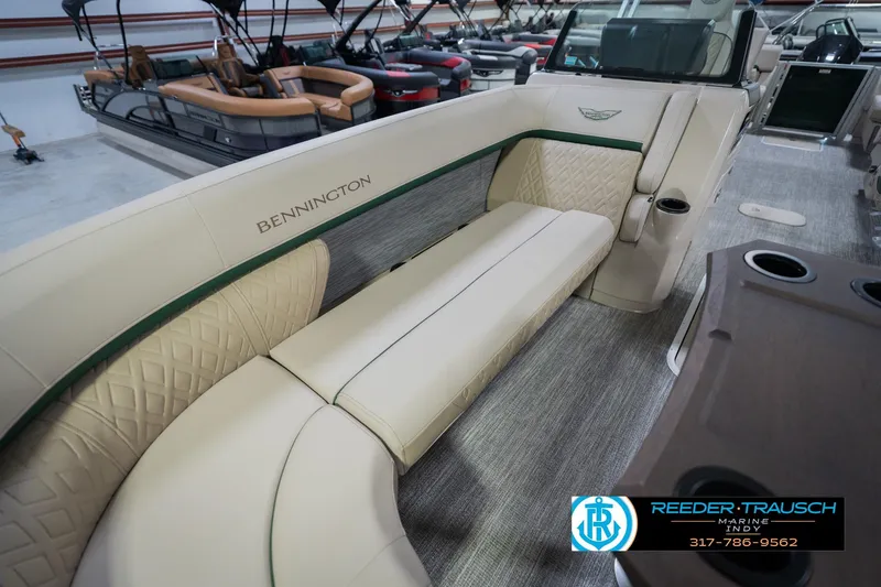Slide: The Image of Luxurious seating on 2026 Bennington 24 MFB pontoon boat, featuring elegant design and comfort. - 42