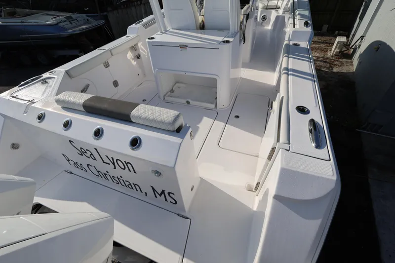 Slide: The Image of 2023 Bertram 28 CC boat deck, Sea Lyon, Pass Christian, MS. - 10