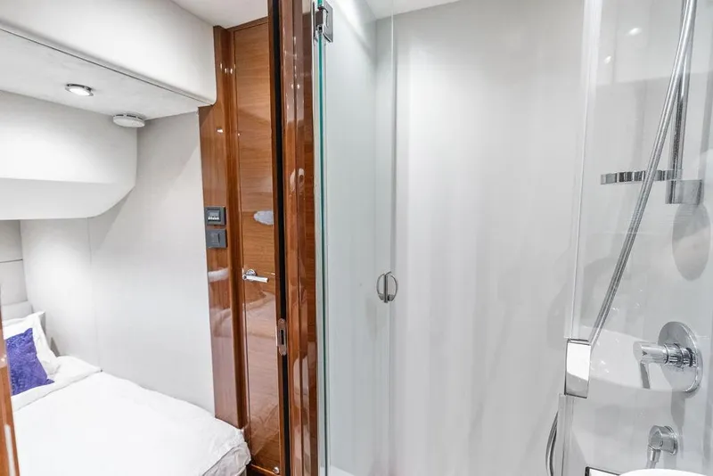 Slide: The Image of Luxurious cabin interior of 2016 Princess 60 Flybridge Motor Yacht with modern shower. - 44