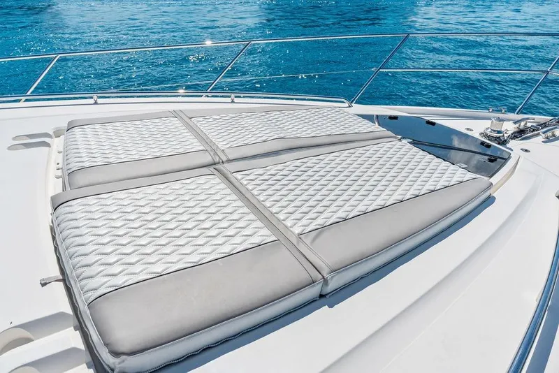 Slide: The Image of Luxurious sunbathing area on 2016 Princess 60 Flybridge Motor Yacht. - 57