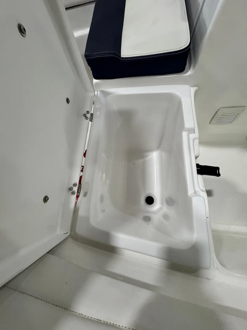 Slide: The Image of 2018 AB Inflatables Nautilus 12 DLX storage compartment with white interior. - 20