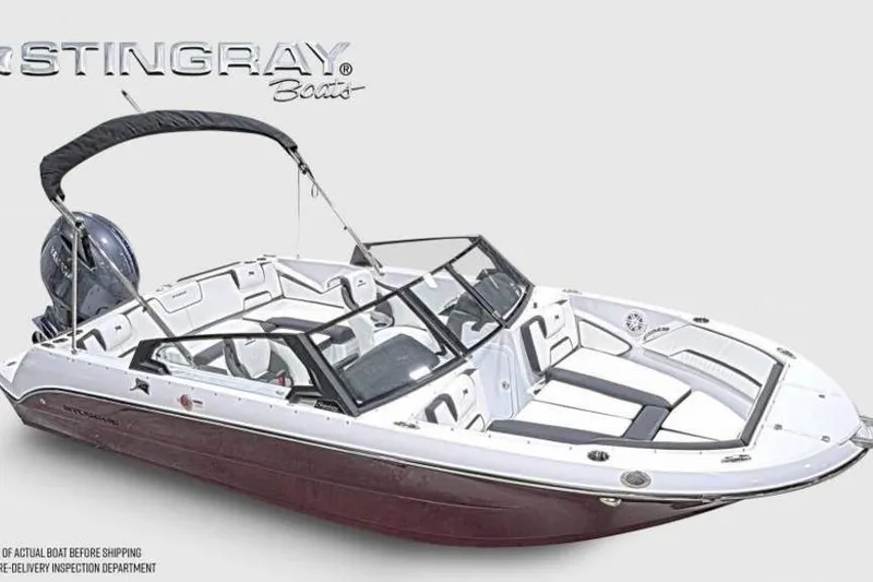Slide: The Image of 2026 Stingray 20 SBX boat with sleek design and modern features. - 7
