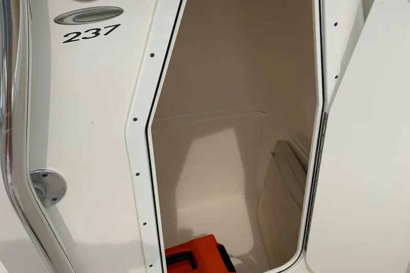 Slide: The Image of Interior of 2020 Cobia 237 Center Console, open door. - 18
