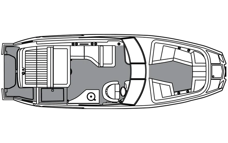 Slide: The Image of Manufacturer Provided Image: Top view layout of a 2015 Cobalt 24SD boat. - 33