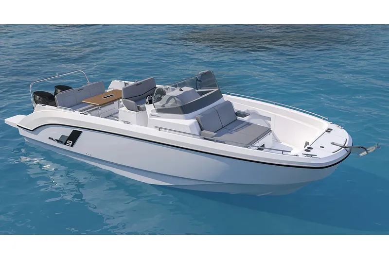 Slide: The Image of Manufacturer Provided Image: 2026 Beneteau Flyer 9 SPACEdeck boat on clear blue water. - 5