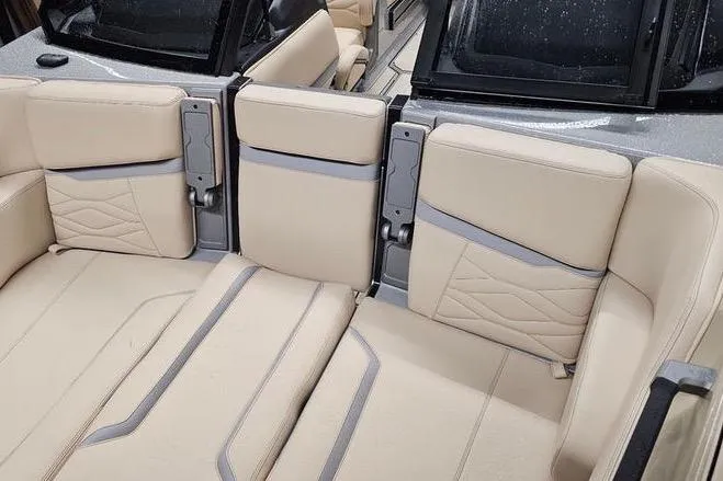 Slide: The Image of Luxurious beige interior seating of 2026 Supra SL boat, featuring modern design and comfort. - 23