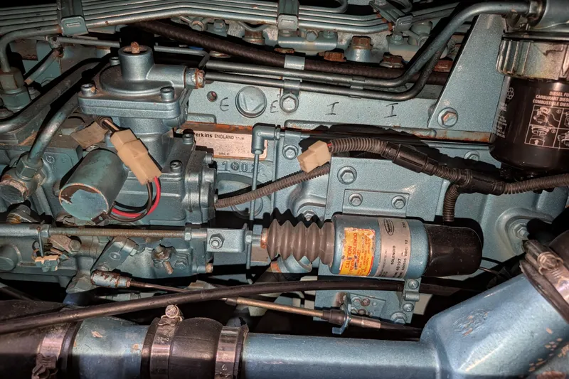 Slide: The Image of Engine components of a 2004 Albin 30 Family Cruiser boat. - 49