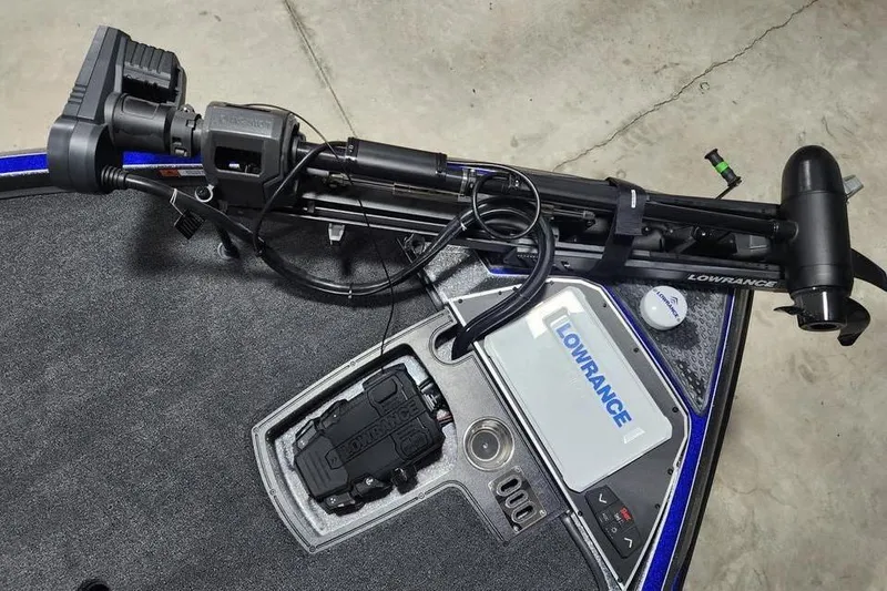 Slide: The Image of 2026 Ranger Z521R Cup-Equipped boat with Lowrance electronics and trolling motor. - 11