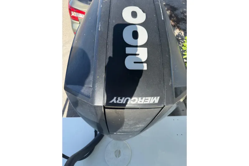 Slide: The Image of Mercury outboard motor on 2021 Defiance Admiral 220 EX boat. - 19