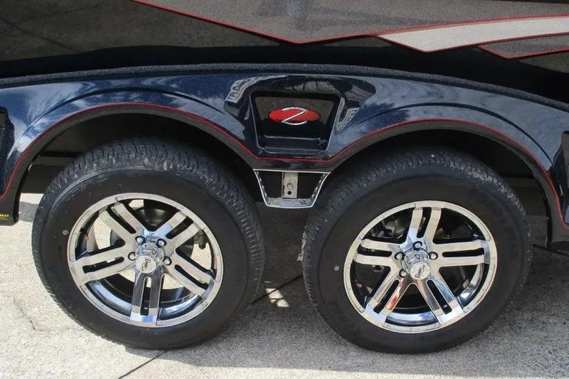 Slide: The Image of 2026 Ranger Z518 Cup-Equipped trailer wheels with chrome rims and sleek design. - 9