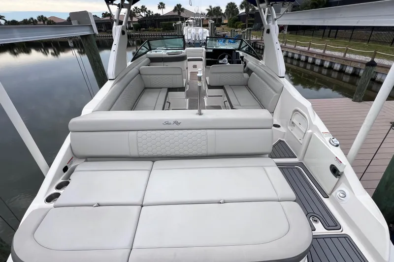 Slide: The Image of 2020 Sea Ray SDX 270 Outboard boat with spacious seating and sleek design. - 20