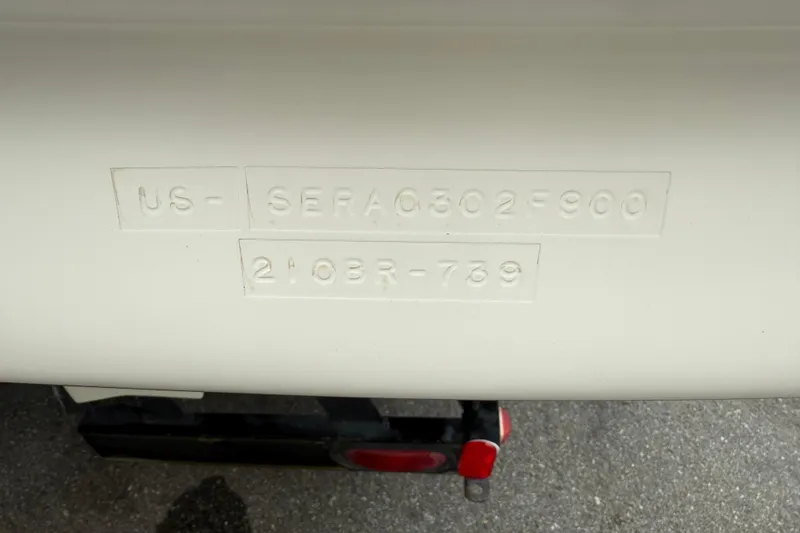 Slide: The Image of Hull identification number on 2000 Sea Ray 210 Bow Rider boat. - 7