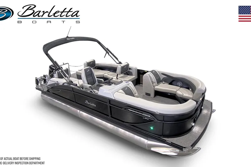 Slide: The Image of 2026 Barletta Cabrio 22M pontoon boat with sleek design and comfortable seating. - 4