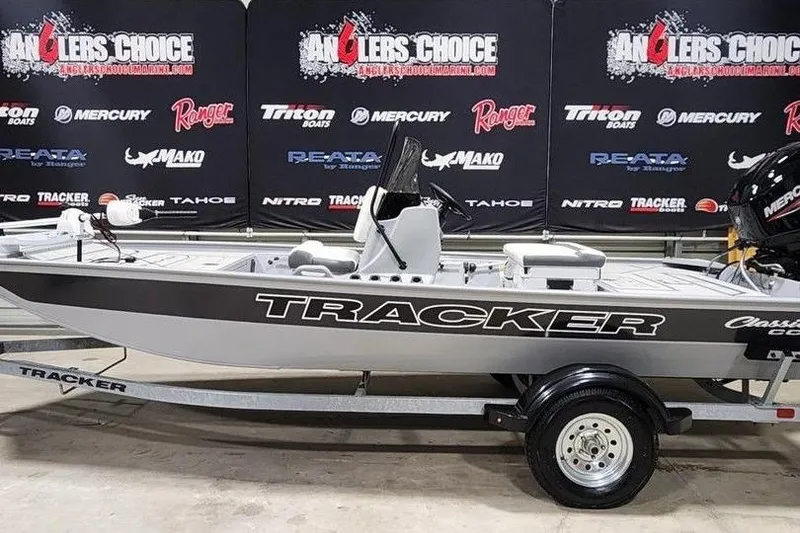 The Image of 2026 Tracker Bass Tracker Classic CC boat on display at Angler's Choice event. - 1