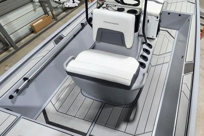Slide: The Image of 2026 Tracker Bass Tracker Classic CC boat interior with sleek seating and modern design. - 12