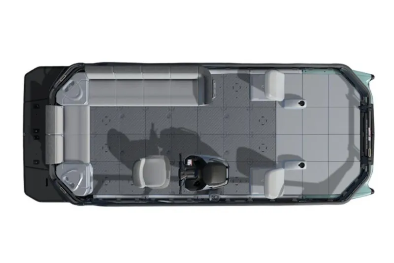 Slide: The Image of Top view of 2026 Sea-Doo Switch Sport 21 boat interior layout. - 3