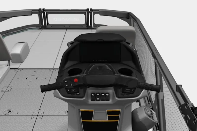 Slide: The Image of 2026 Sea-Doo Switch Sport 21 dashboard and steering controls, featuring modern design elements. - 4