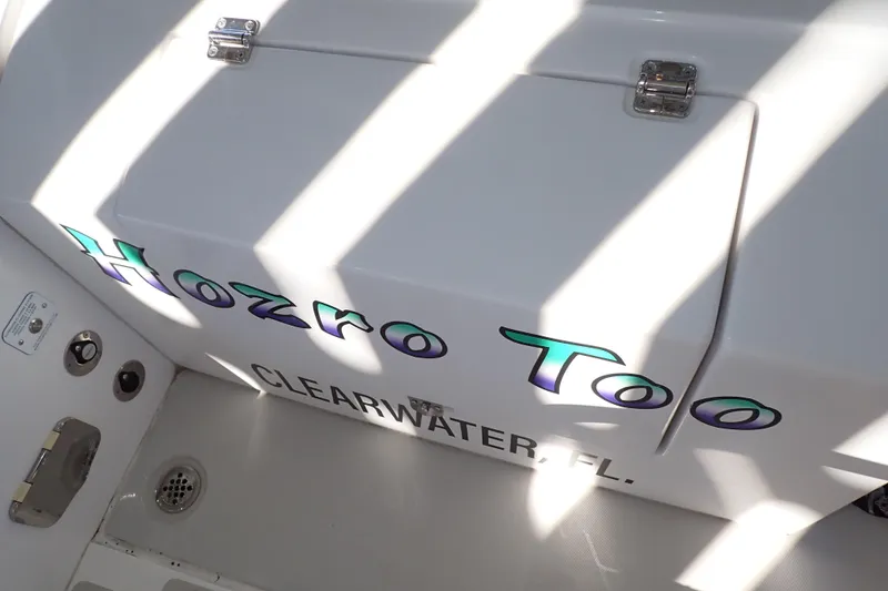 Slide: The Image of 2023 True North 34 Outboard Express boat with "Hozro Too" name, Clearwater, FL. - 122