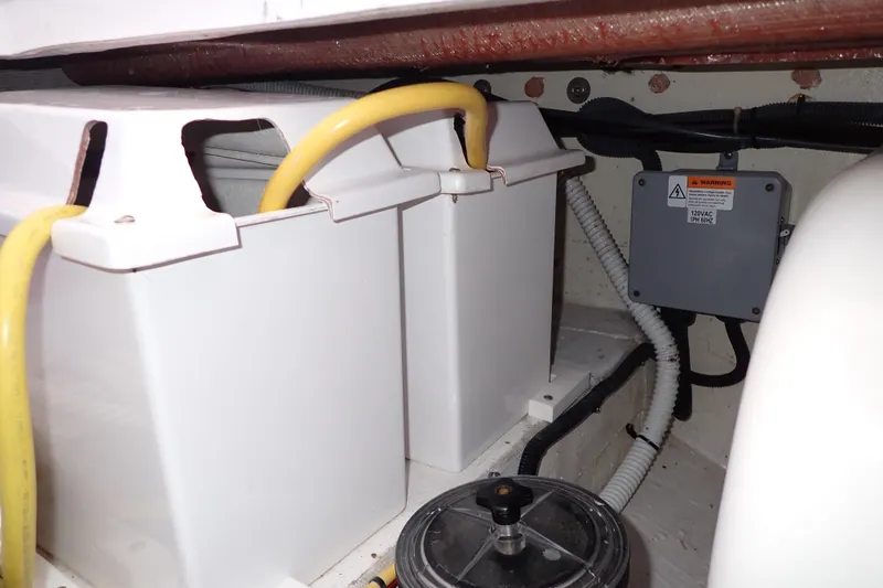 Slide: The Image of Electrical system components in 2023 True North 34 Outboard Express boat. - 134