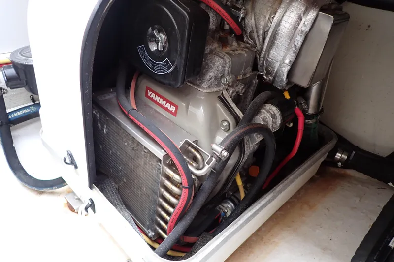 Slide: The Image of Engine compartment of 2023 True North 34 Outboard Express with Yanmar engine. - 148