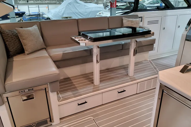 Slide: The Image of Luxurious interior of 2026 Formula 500 Super Sport Crossover with sleek seating and modern design. - 14