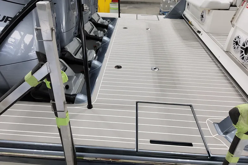 Slide: The Image of 2026 Formula 500 Super Sport Crossover boat deck with sleek design and modern features. - 36