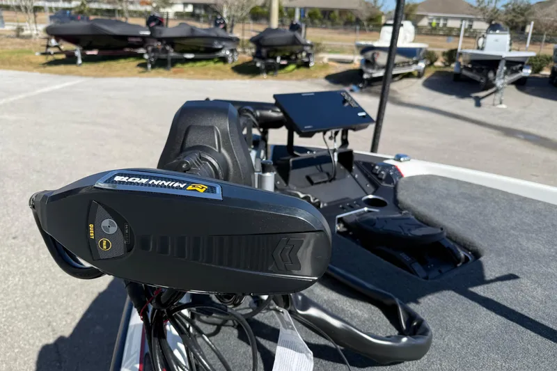 Slide: The Image of 2026 Skeeter FXR20 Apex boat with Minn Kota trolling motor and control panel. - 2